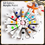 12ML Acrylic Paint Set for Fabric, Clothing, Nail, Glass Painting