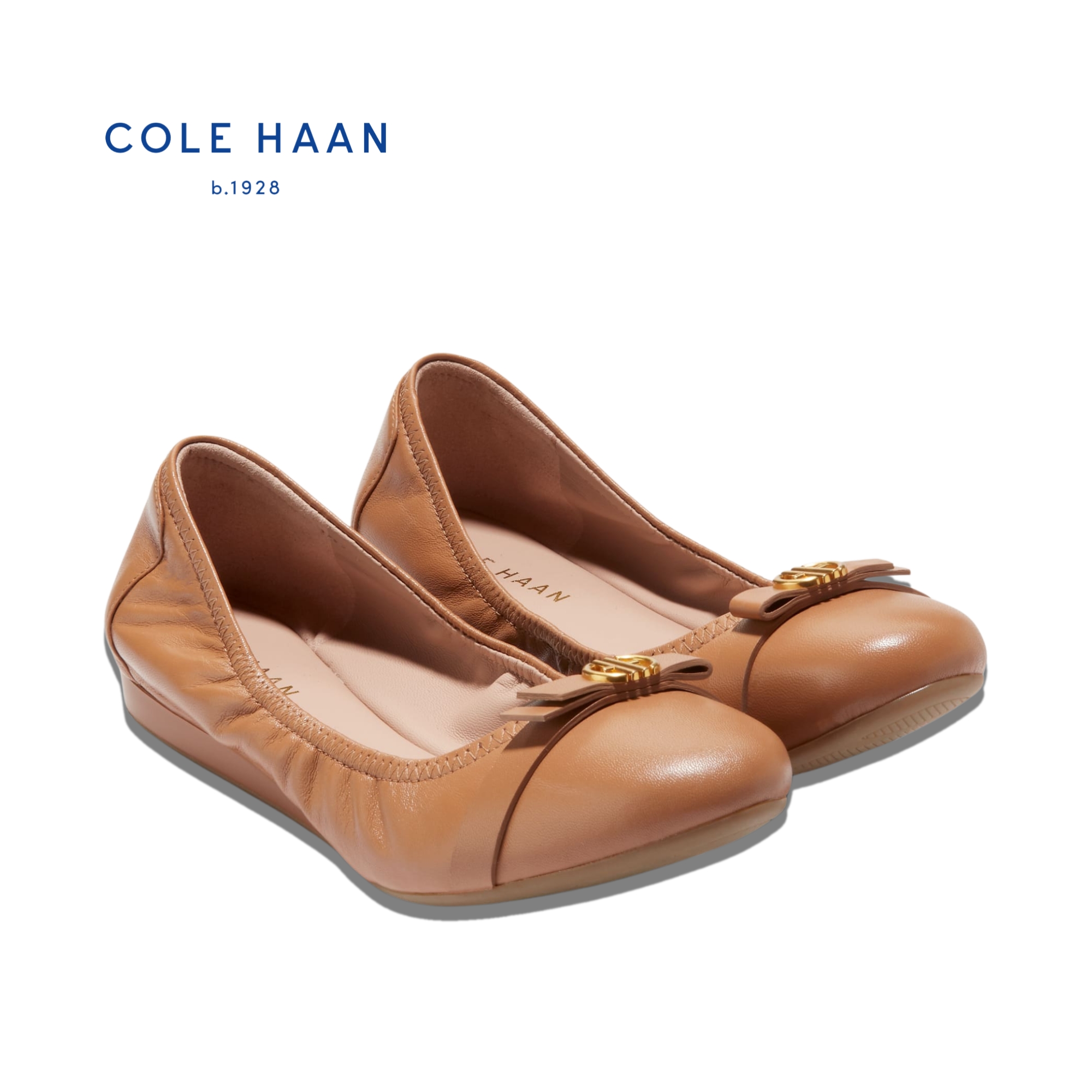Cole Haan Bellport Bow Driver Mocassins Pour Femme, Cuir De Pécan
