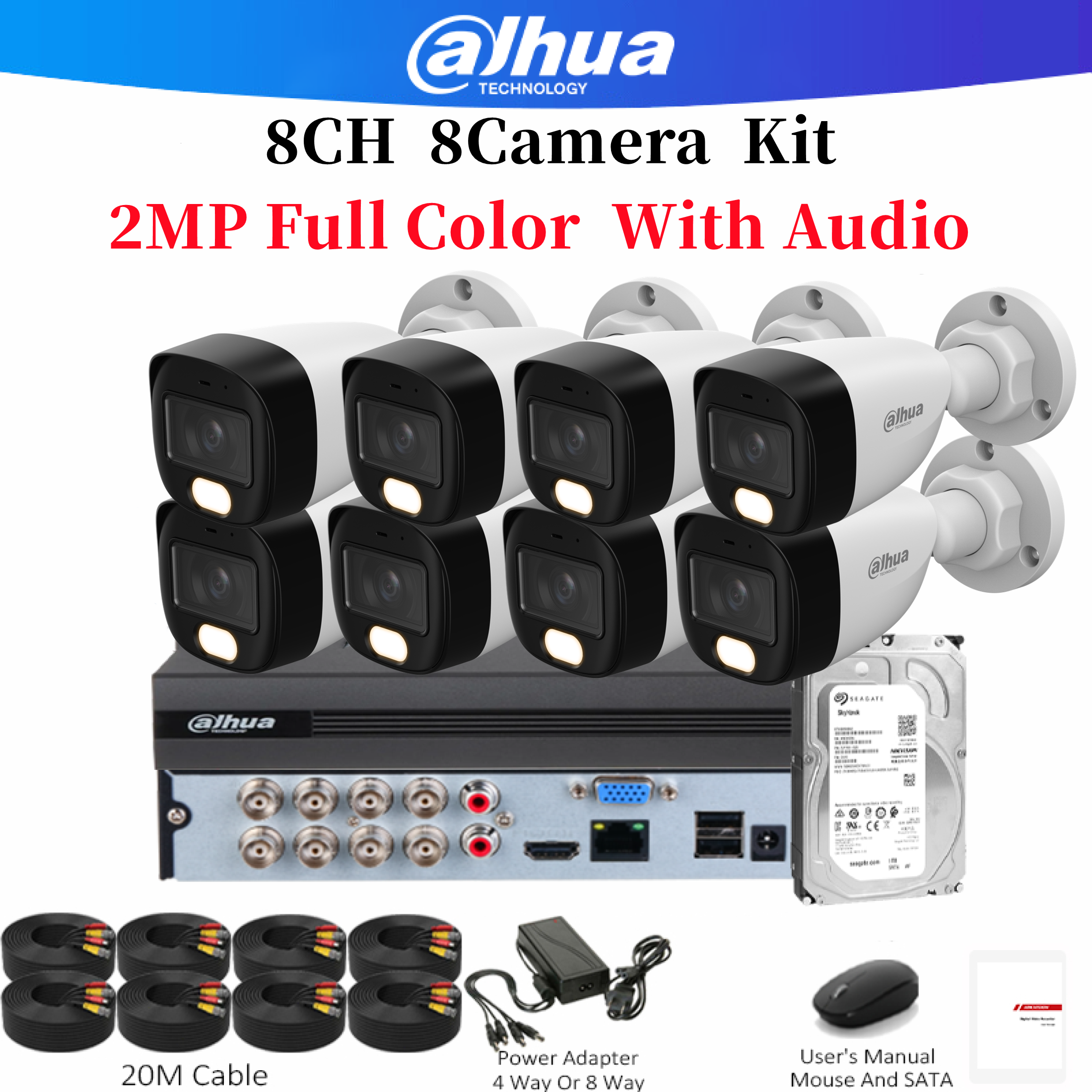 Dahua CCTV Camera Package Set 5MP HD Full-Color With Audio CCTV