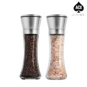 HomeAce Manual Glass Pepper Grinder with Seasoning Accessories