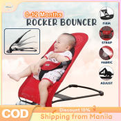 Foldable Baby Rocking Chair with Toy Rack, Safety Toddler Chair