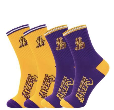 Goodluck NBA Team Logo Basketball Socks - 5 Pairs