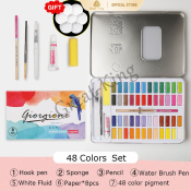 Great-King 48-color Watercolor Paint Set with Metal Iron Box