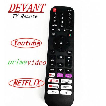 New devant remote control Use For Devant Lcd Led TV Player Television Remote Control prime video About YouTube Netflix universal tv remote with music devant smart tv remot