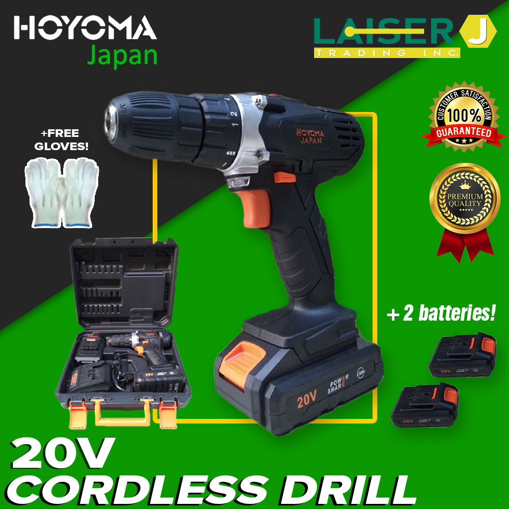 Hoyoma Japan Cordless Drill 20V HT CD20V2B 2 Batteries Included w