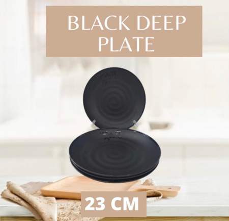 BH-1009# 9" Black Deep Plate