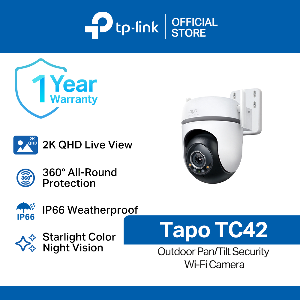 TP-Link Official Store / Tapo TC42 / Outdoor Pan/Tilt WiFi IP Security Cctv Sale Camera Connect to Cellphone with Mic and Speaker - Philippines