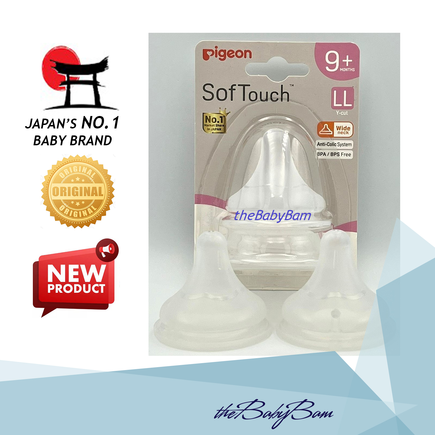 Pigeon SofTouch Peristaltic PLUS Wide Neck Nipple 15+ LLL 9+ LL 6+