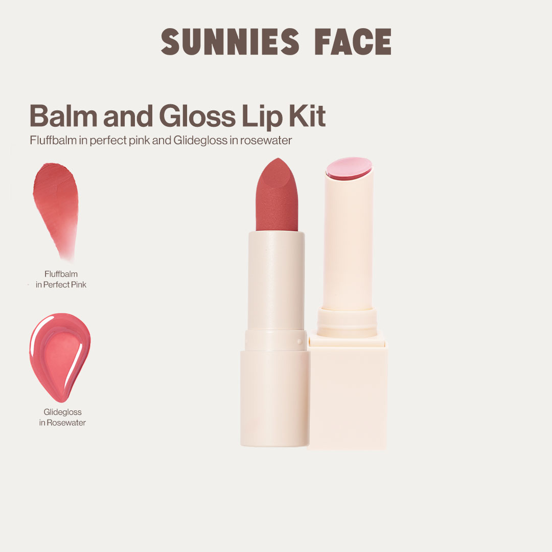 Discount on Sunnies Face  shoes - SKU: Sunnies Face Lip Kit [Fluffbalm + Glidegloss] (Perfect Pink + Rosewater)