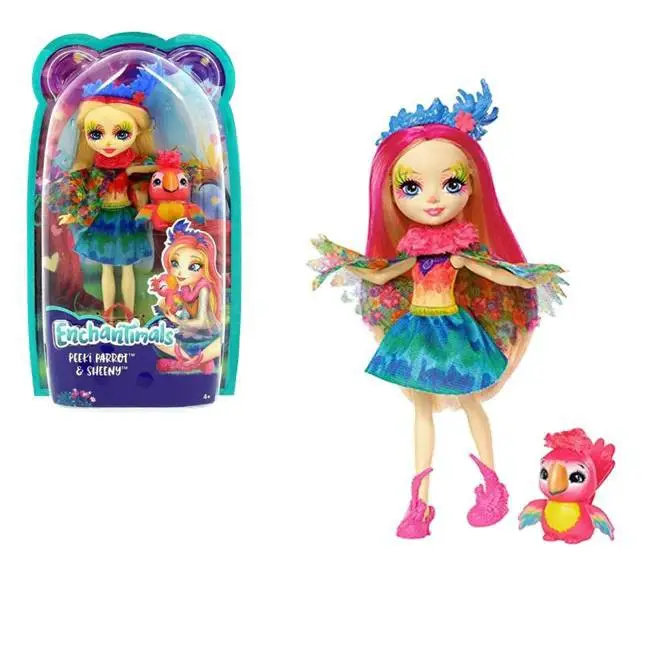 enchantimals peeki parrot doll & sheeny