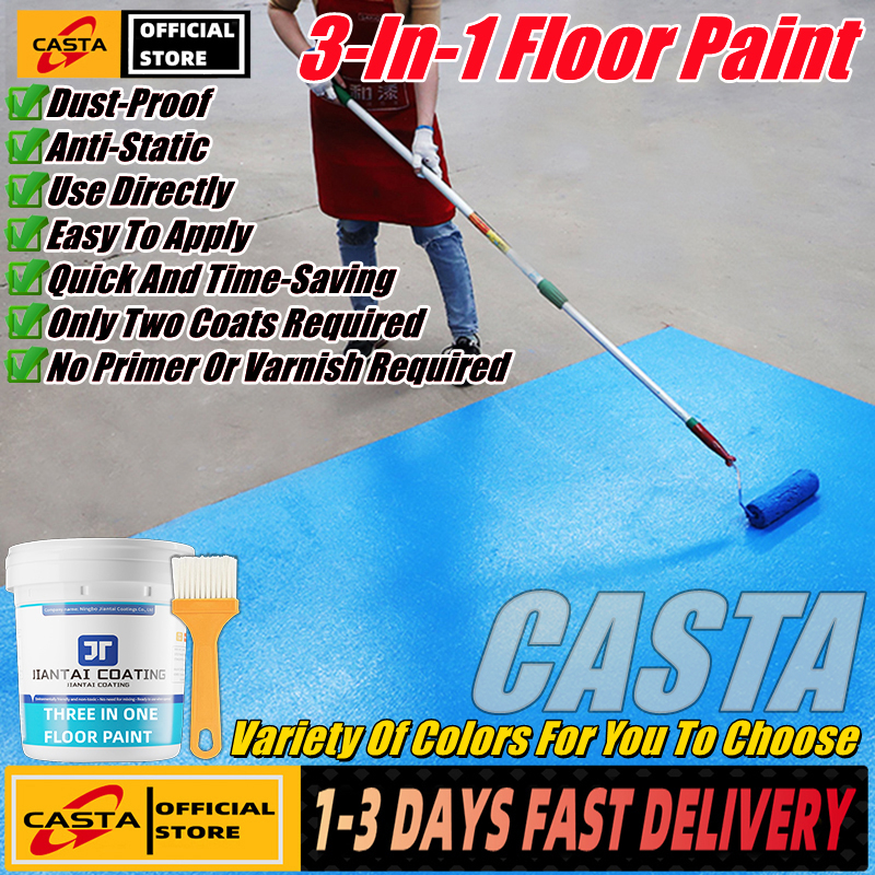 👉1KG👈3 In 1 Wear-Resistant Self-Leveling Water-Based Epoxy Floor Paint, Outdoor Indoor Cement Floor Renovation Suitable For Warehouse, Workshop, Garage, Office, Gym, Factory, Playground - Philippines