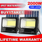 2000W Solar Flood Light with Remote Control - Waterproof IP67