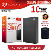 Seagate 1TB/2TB Hard Drive with Password, Data Recovery, & Pouch