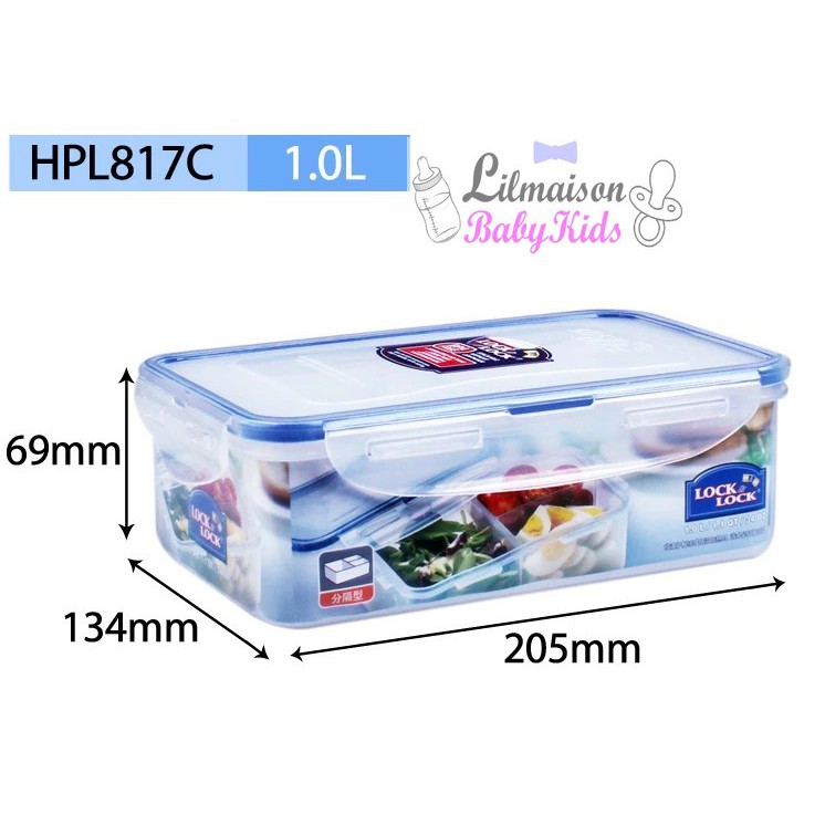 Online-Shop - Buy Container Rectangular with 3 Insets 1.0  l (HPL817C-B)