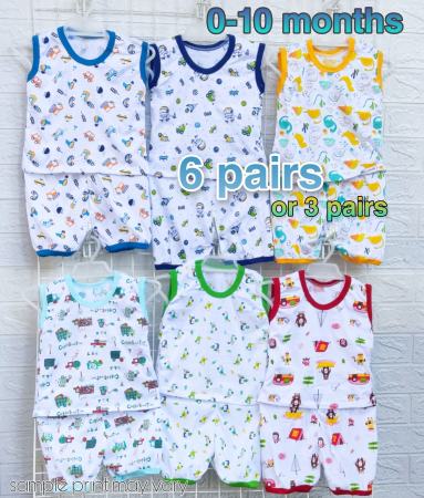 6 pairs/3 pairs Sando Short Terno Baby Clothes 0-10 months