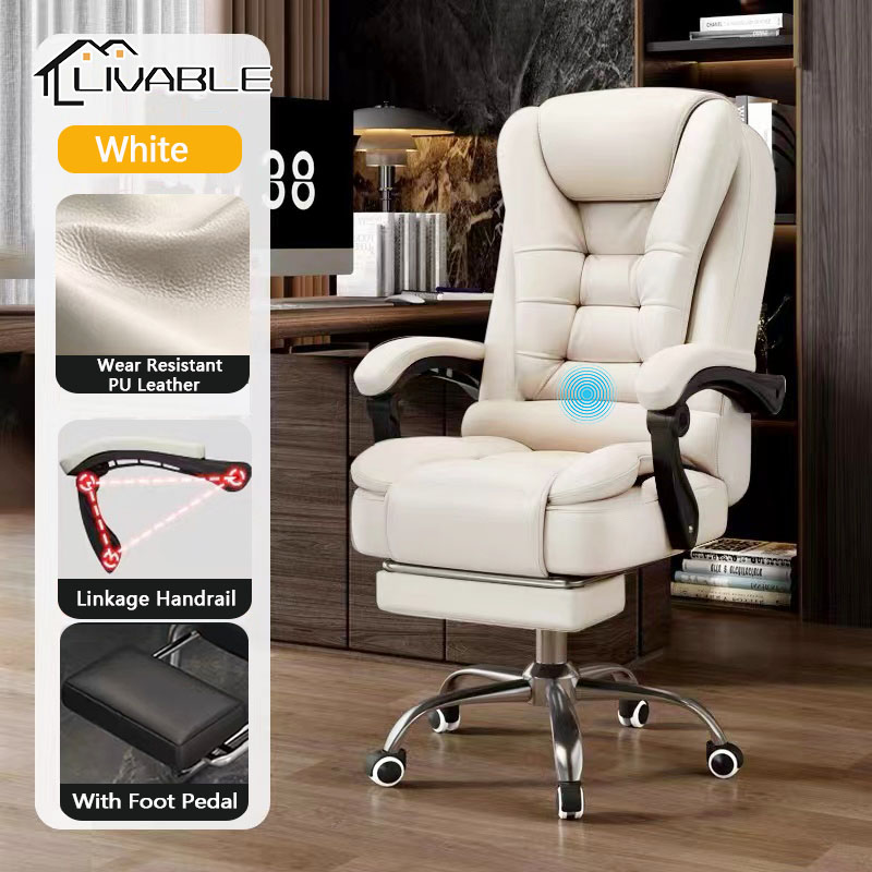 LIVABLE Gaming Chair Computer Chair Leather Office Chair Reclining Chair Home Rotatable Massage Chair With footrest - Image 4