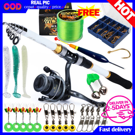 Telescopic Fishing Rod and Spinning Reel Set, Full Set