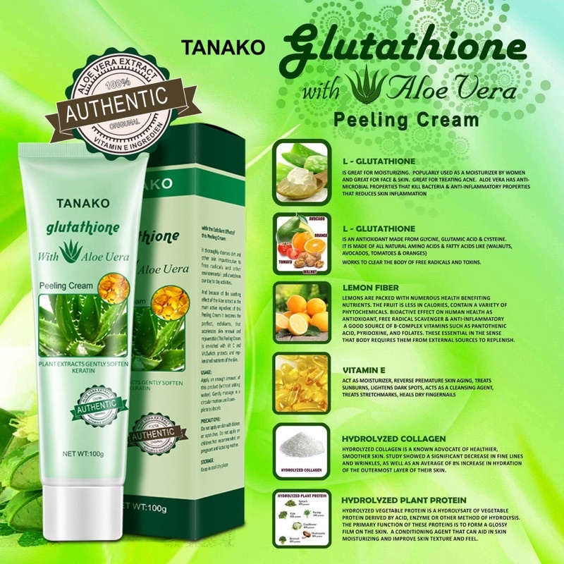 tanako glutathione Totuang Tanako Glutathione With Aloe Vera Magic Peeling Gel Cream 100g