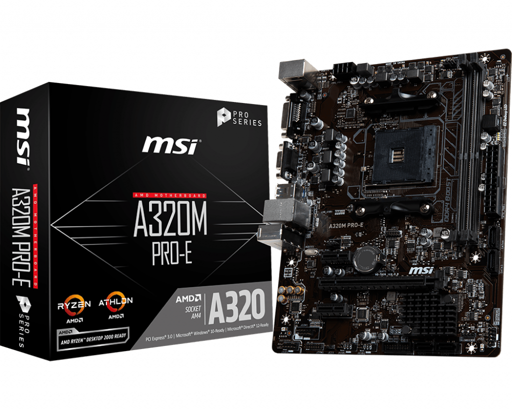 AMD RYZEN 3200G MSI A320M PRO-E Motherboard Bundle 4-Core 3.6 GHz  (4.0 GHz Max Boost) Socket AM4 65W BOX Desktop Processor A320 PRO E VGA  DVI Lazada PH