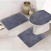 Soft Three-Piece Bathroom Rug Set by HomeLuxury