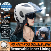 Icc Certified Double Mirror Half Face Motorcycle Helmet