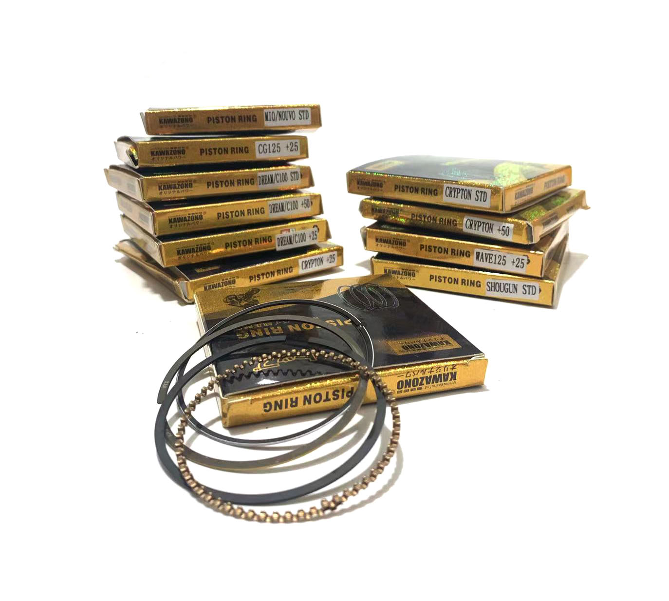 KAWAZONO Motorcycle Piston Rings - Various Sizes and COD