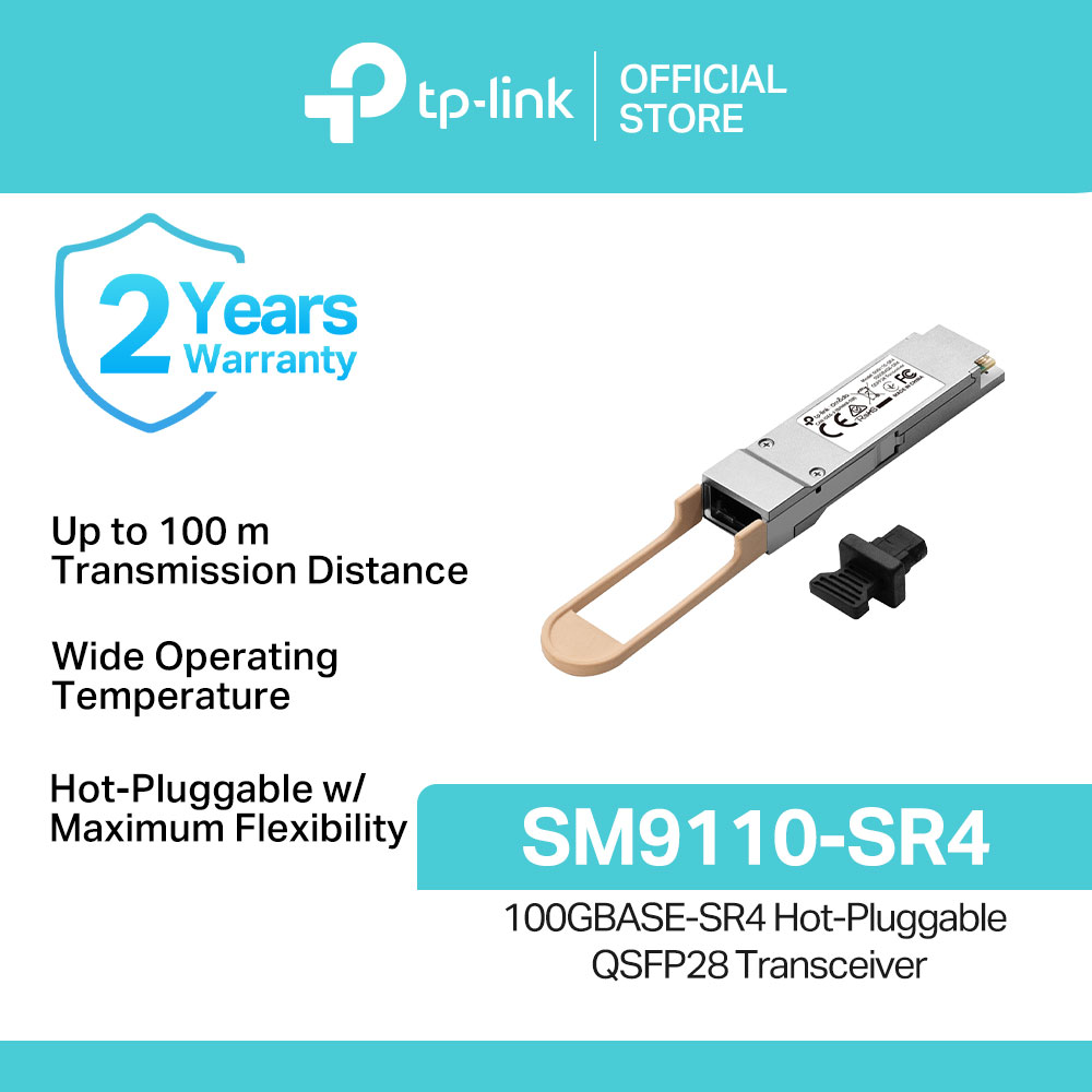 TP-Link Official / SM9110-SR4 / 100GBASE-SR4 multi-mode QSFP28 Hot-Pluggable Transceiver