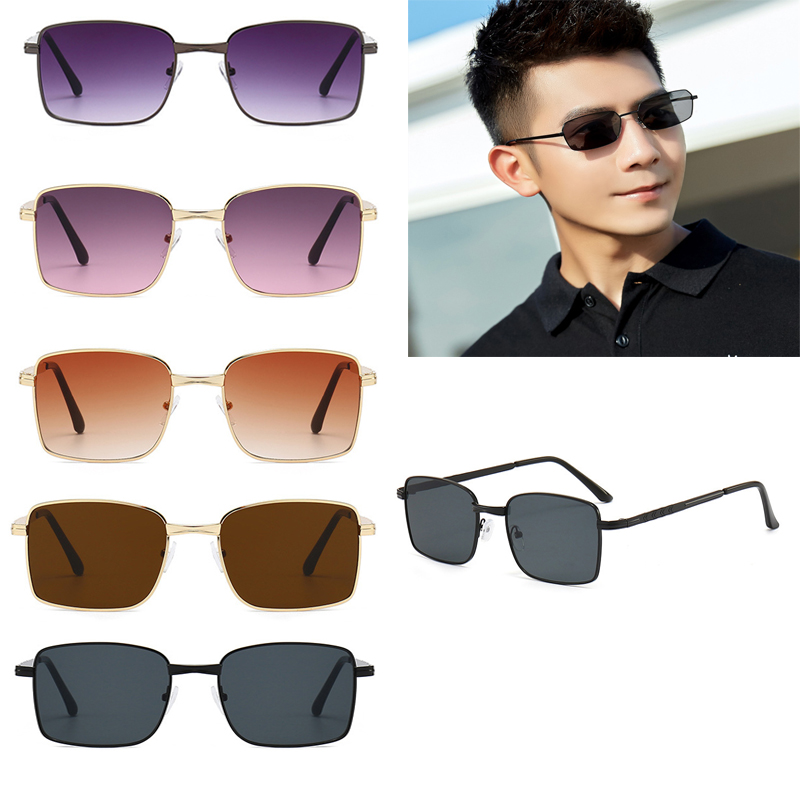 1pc Men's Fashionable Retro Metal Double Beam Square Sunglasses