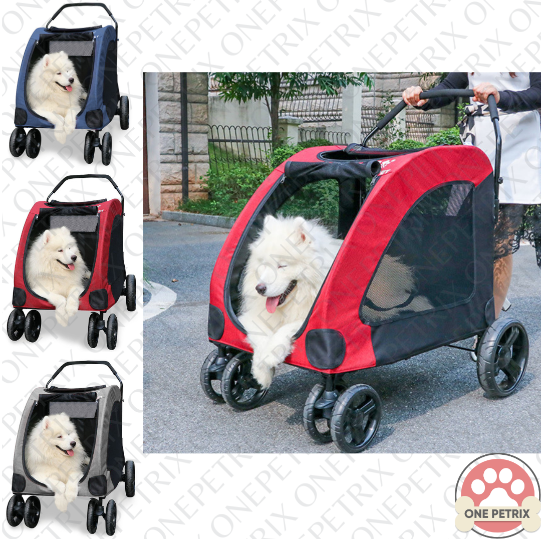 Riyyow Luxury Dog Stroller, Dog Strollers for Large Dogs Premium Pet Pram  Pushchair 4 Wheel Pet Gear Pet Stroller for Cat, Dog and More, Foldable