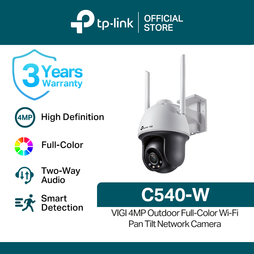 TP-Link Official Store / VIGI C540-W / 4MP Outdoor Full-Color Home Security Network CCTV Camera Connect to Cellphone