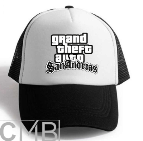 GTA San Andreas Los Santos 2004 Black Fitted Hat Video Game Promo Cap Size  7 3/8