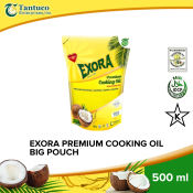 Exora Premium Cooking Essential Vegetable Oil 500ml Big Pouch 100% Cholesterol Free Pure Coconut Oil - Tantuco