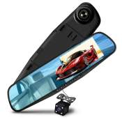 360 Car Dash Cam with Night Vision and Waterproof Rear Cam