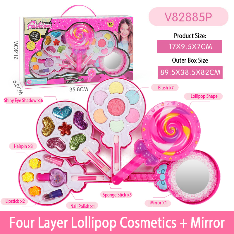 Kids Makeup Set for Girls Lollipop Cosmetic Toy Set Safety Non