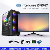 Desktop Computer Full Set Gaming PC Set Intel Core i7 7700 4.2GHz main frequency 16G DDR4 Ram 512G Ssd 32in Ips Monitor drawing Rgb PC case