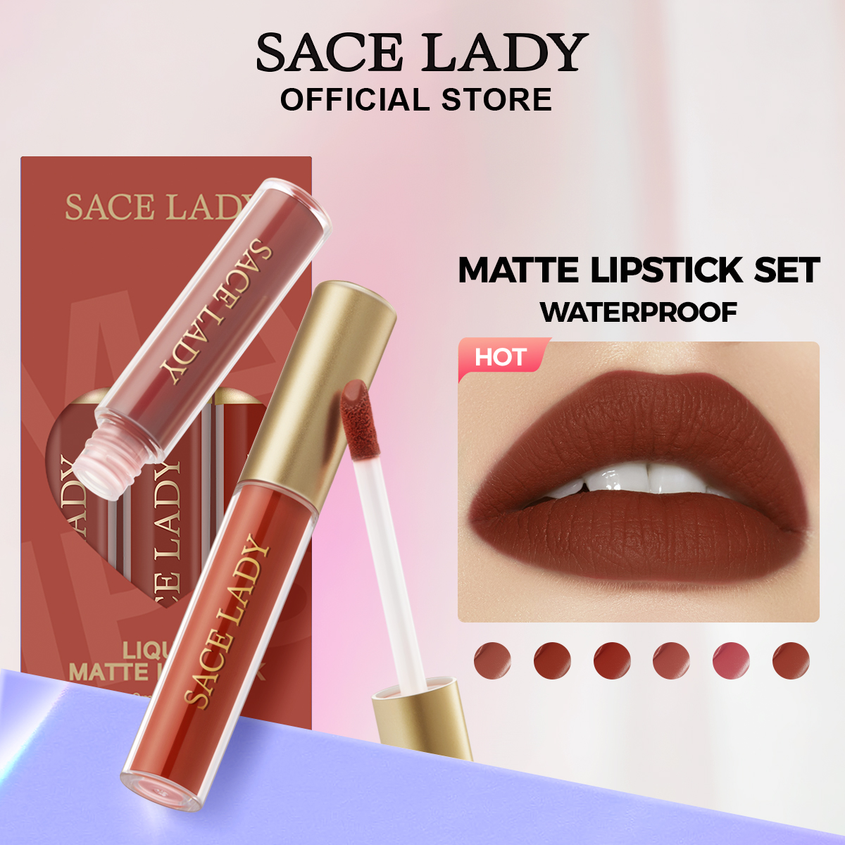 Discount on SACE LADY  shoes - SKU: SACE LADY Liquid Lipstick Waterproof Matte Nonstick Cup Lasting Liptint 3pcs Set