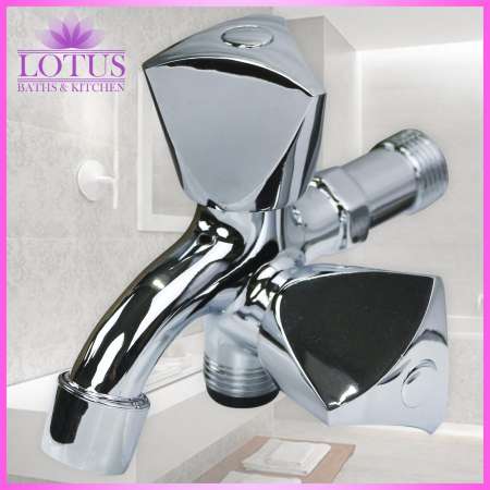 Lotus S-1111 Double Spout Chrome Faucet for Laundry/Kitchen/Bathroom