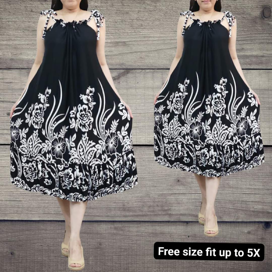 PLUS SIZE MAXI SHIRRING DRESS UP TO 4XL
