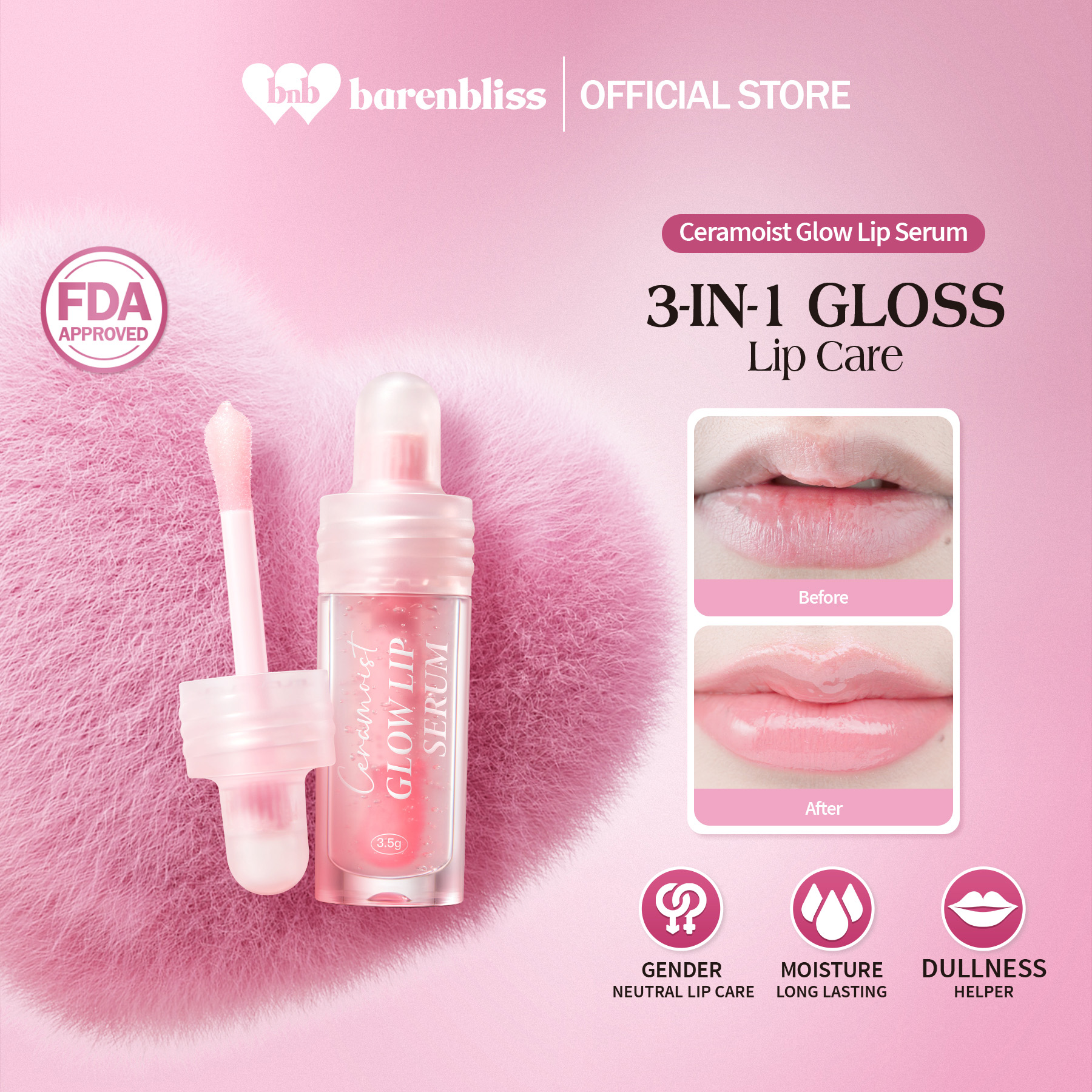 Discount on Barenbliss  shoes - SKU: barenbliss BNB Ceramoist Glow Lip Serum 3-in-1 Lip Care | Moisturizer | Nourishing | Hydrating | Wit