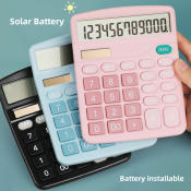 Large Screen Solar Calculator for Home/Office, Silent, 12 Digits