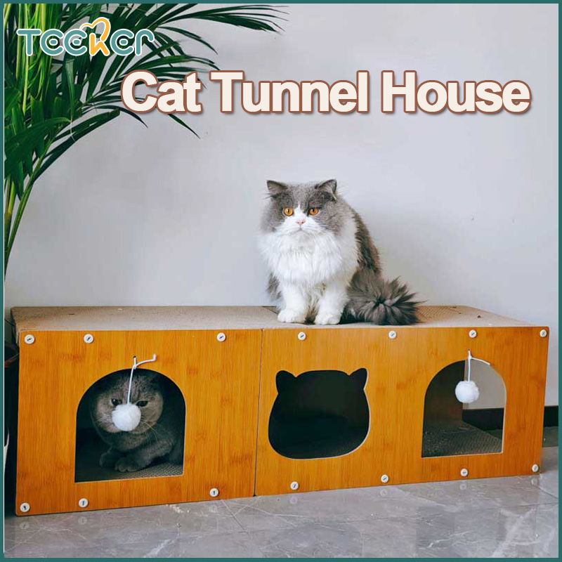 Teeker Pet Cat Scratcher House บ้านแมวกระดาษแข็ง บ้านแมวขนาดใหญ่สำหรับแมวในบ้าน สามารถข่วนได้ทั้งภายในและภายนอก เหมาะสำหรับแมว 2 ตัว ที่นอนป้องกันแมวข่วนและป้องกันรอยขีดข่วน ประกอบง่าย ราคา 1,282 บาท*ส่งฟรี