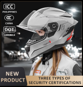 Anak FL-01 Dual Lens Full Face Motorcycle Helmet, DOT Approved