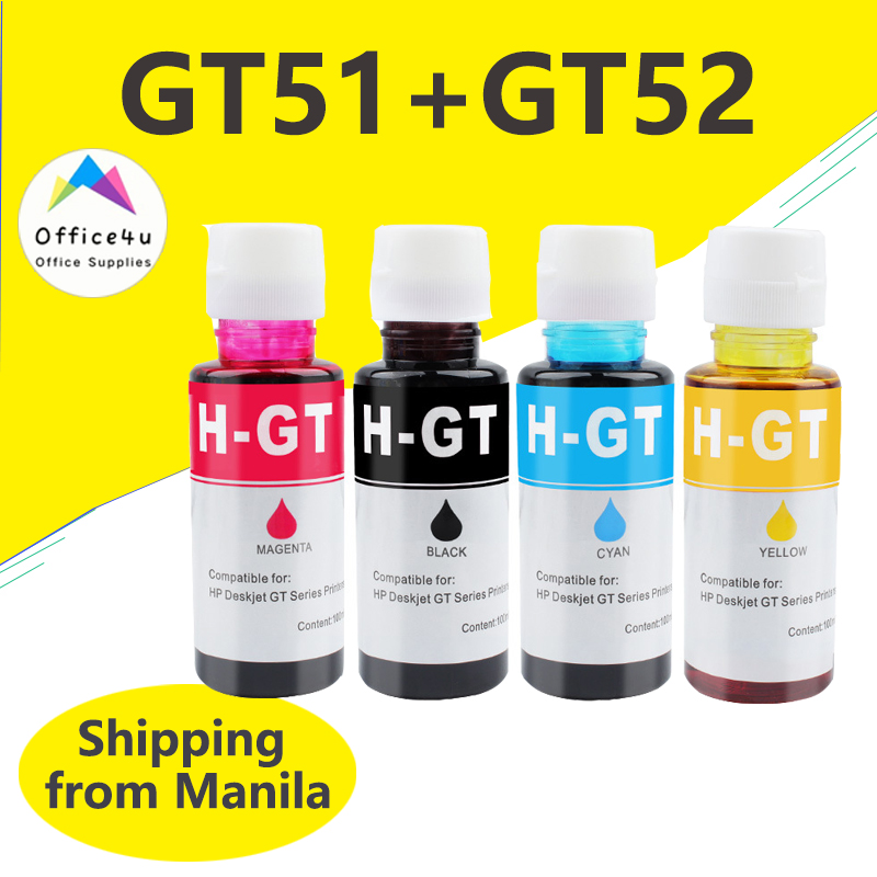 LCL Ink Bottle GT51 GT52 (4PK KCMY) Compatible For HP DeskJet - View #6