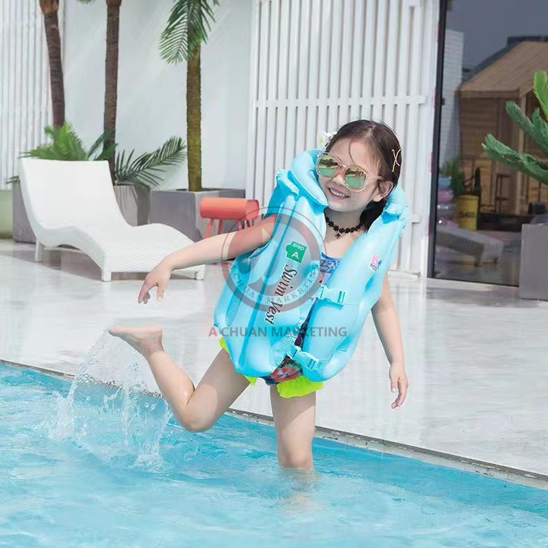 Season Kids Inflatable Safety Swim Vest Life Jacket Swimming Aid YYY