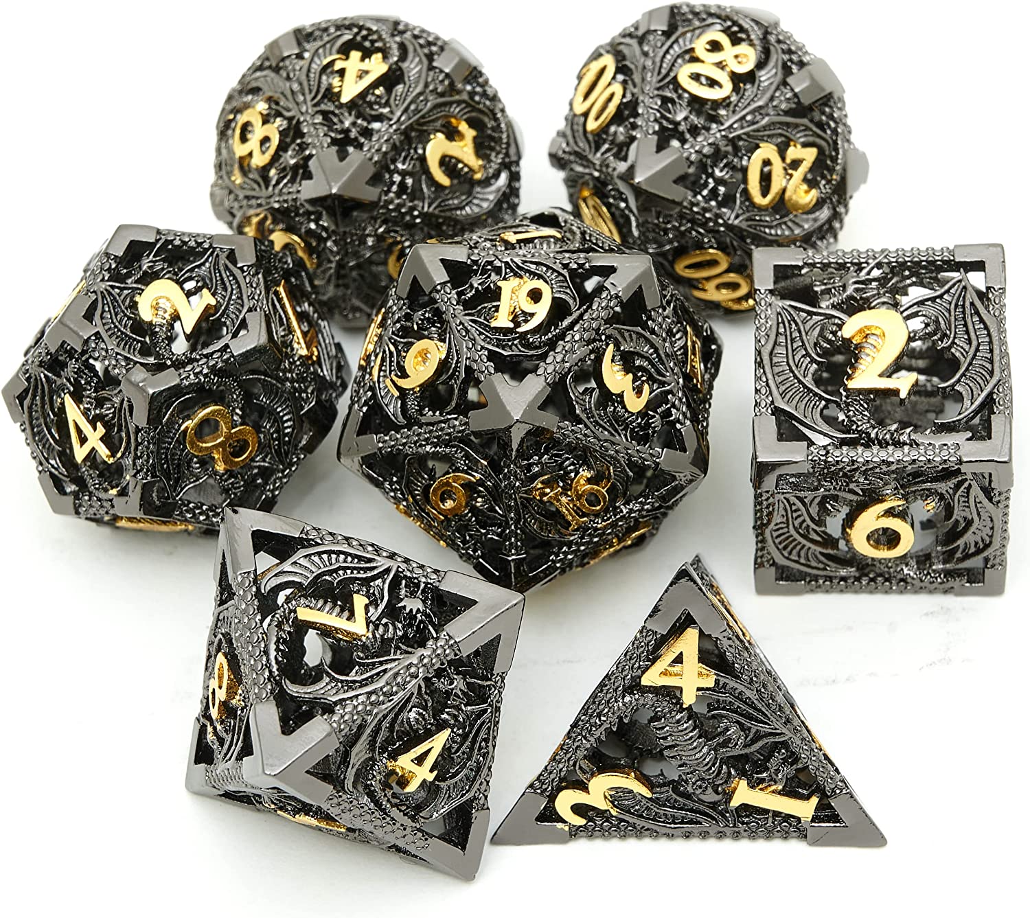  Metal dice Set D&D, Polyhedron DND Dungeons and Dragons Metal  DND dice Set, Suitable for Pathfinder RPG Shadow Run Savage World and Other Role-Playing  Game dice Sets : Toys & Games