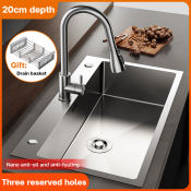 Thickened Stainless Steel Kitchen Sink Set (Brand name not available)