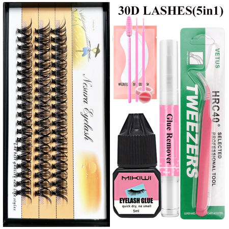 Mikiwilash 30D Eyelash Extensions Bundle with Glue and Tweezer