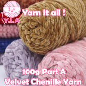 Velvet Chenille Yarn for Knitting and Crochet - 100g