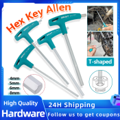 Hex Key Allen Wrench Set with Rubber Handle, 4-8mm