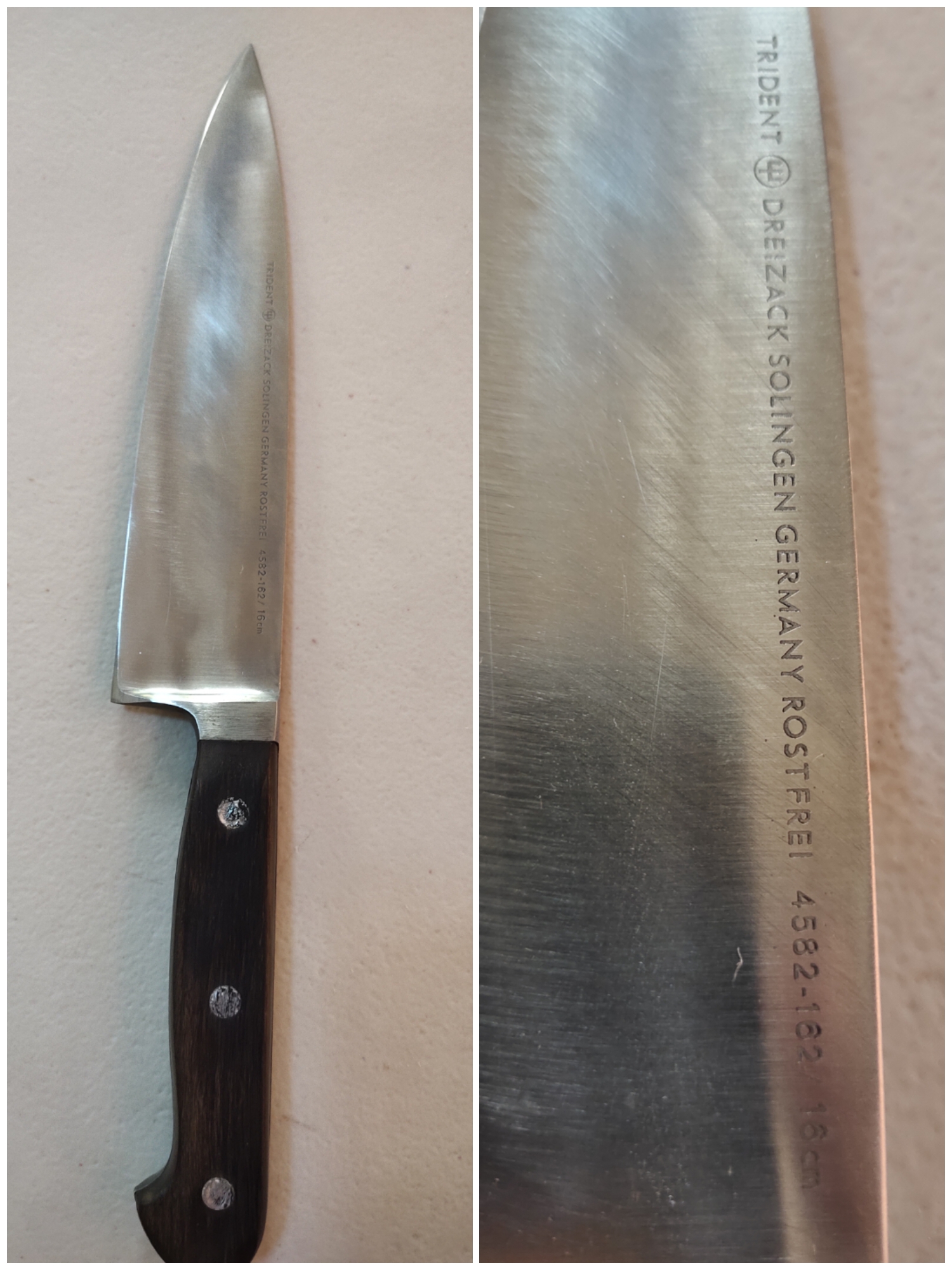 Wusthof trident dreizack 6.2inch Made in Germany chefs knife 